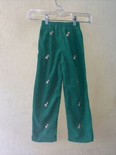 Anavini Hand Smocked 5 Months Green Corduroy Reindeer Pants