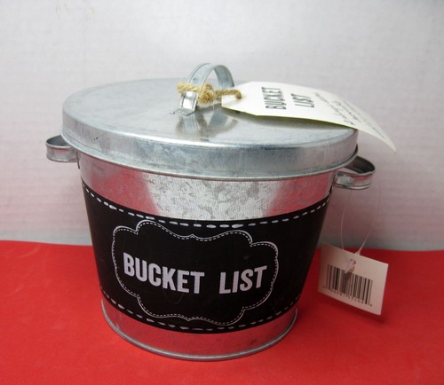 Small 5" Galvanized Trash Can Bucket with Lid & Side Handles BUCKET LIST