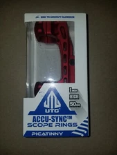 UTG accu-sync scope rings 1inch High profile 50mm offset RED
