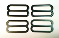 4 Steel Adjustment Buckle Webbing Slides for 1-1/2" Strap - Black Painted Steel