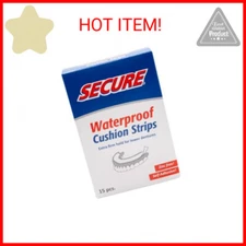 Secure Comfort Strips Waterproof Denture Adhesive - Zinc Free - Extra Firm Hold 
