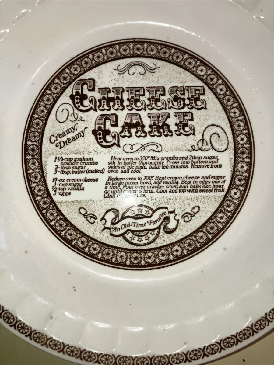 Vintage Pie Plate Dish Cheese Cake Cheesecake Recipe Royal China