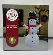 Christmas Inflatable Yard Decor Winter Wonder Lane  8 Ft Snowman Pre-Lit LED