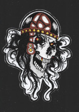 NEW 3 1/2 x 4 3/4" Biker Skull IRON ON PATCH FREE SHIPPING