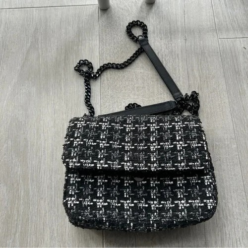 DKNY Mini Flap Leather Crossbody Shoulder Bag w/ Chain Strap, Women's Purse