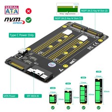 Dual M.2 NVMe SSD to Slimline SFF-8654 8X Adapter, PCIe Bifurcation Required