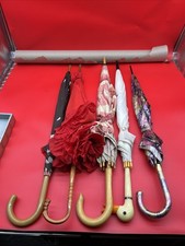 Vintage Lot Of 5 Different Type And Sizes Umbrellas Most Have Ware And Tare