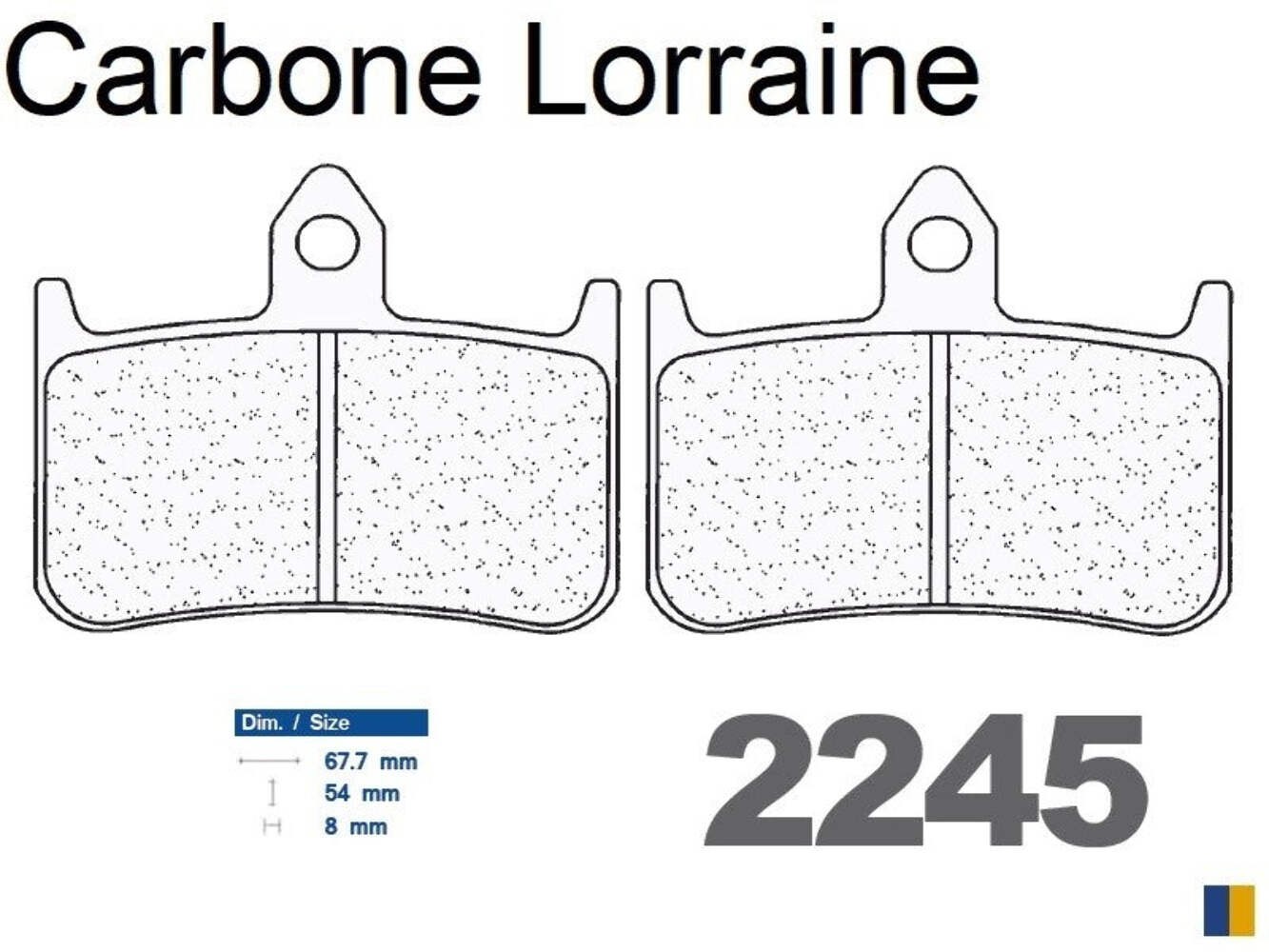 Plaquettes de frein Carbone Lorraine type 2245 A3+ en métal fritté