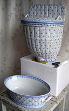 Frankreich Creil et Montereau Fontaine Vannerie Jugendstil Wandbrunnen Lavabo