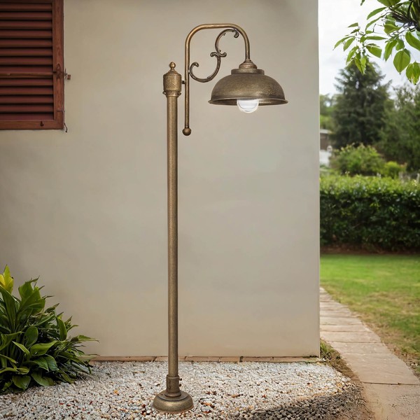 AußEnleuchte Wegeleuchte Rustikal 148 Cm Klein Messing In Bronze Antik E27 IP44-image