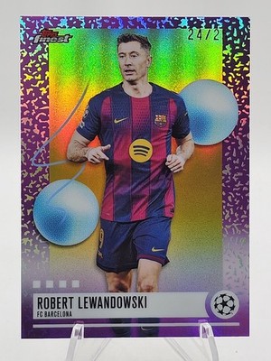 2025-26 Topps Finest UEFA CC Robert Lewandoski Uncommon Gold Refractor #'d 24/25