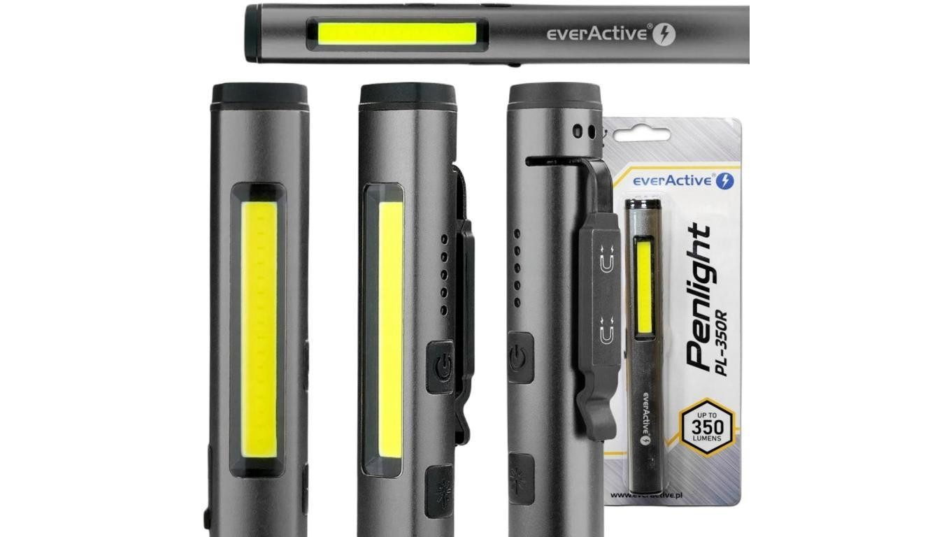 Ультрафиолетовый лазер everActive PL-350R мощностью 350 люменов на светодиоде Latarka warsztatowa inspekcyjna COB LED