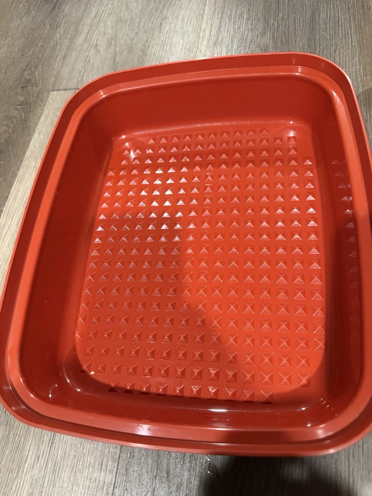 VTG EUC Tupperware #1294-5 Meat Marinade Tenderizer Container Paprika Red W/ Lid