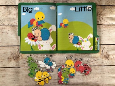 Big or Little Bug Size Sorting Pre k Preschool Kinder Math File Folder Game