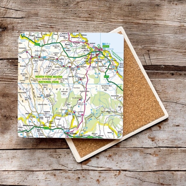 OS Map Ceramic Single Coaster  North York Moors National Park 5060995492766