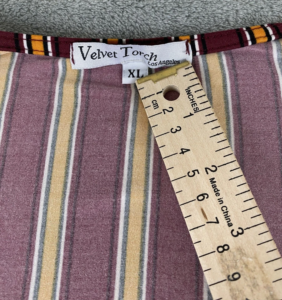 Vestido envolvente Velvet Torch LA para mujer XL MIDI borgoña multicolor elástico C28 Foto 3 de 4