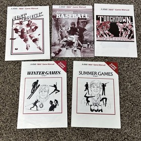 Atari 7800 Game Lot Of 5 Tested Summer Games Winter Games Hat Trick Touchdown