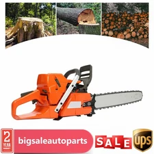 72cc Gas Powered Chainsaw with 24'' Guide Bar Saw Chain 2-Stroke Engine Cut Wood