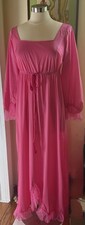 Vintage Glydons Ruffle Hem Nightgown Pink Boudoir