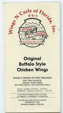 Wings N Things Restaurant Menu West Orlando Florida Legend of Buffalo Wings