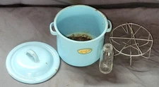 Doll E Nurser Baby Bottle Sterilizer Pot with Metal Insert Vintage 1950s Amsco