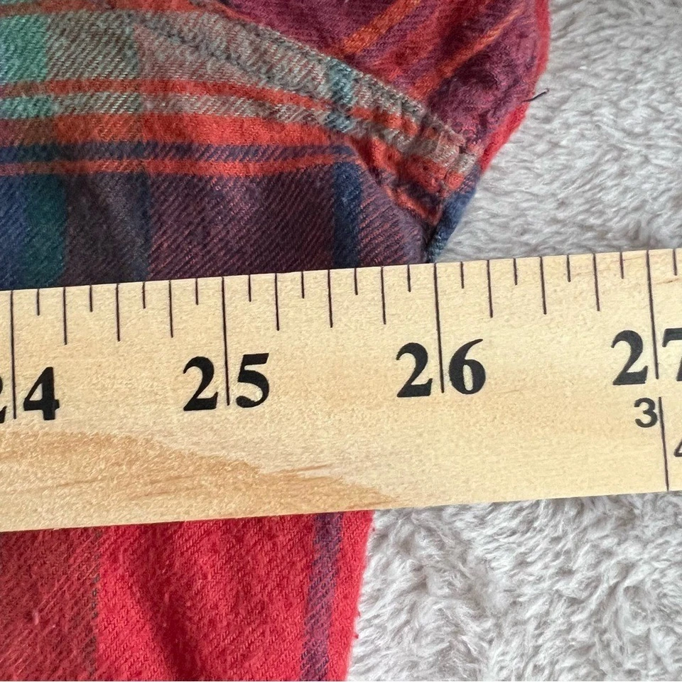 Camisa Lucky Brand Para Hombres XXL Perla A Presión Botones Franela a Cuadros Rojo Occidental Azul Foto 4 de 4