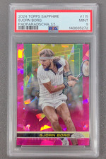 2024 Topps Chrome Tennis Sapphire Bjorn Borg Padparadscha 1/1 #115 PSA 9