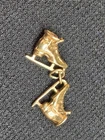 VINTAGE 14K YELLOW GOLD 3D PAIR of ICE SKATES CHARM Rare