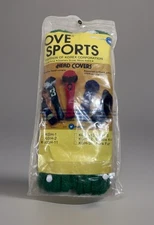 Vintage NOS Dove Sports Pom Pom Golf Club Head Covers Knit Socks Green White 1