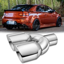 For Kia Forte Koup 2pcs 9.5 Length Dual Exhaust Tip Pipe 2.5 Inlet 3.5 Outlet