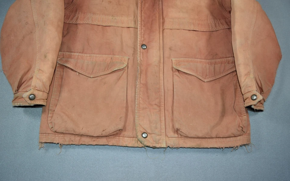 Vintage Perry Ellis Jacket Mens XL Brown Canvas Chore Coat Distressed Detroit - Image 2 of 4