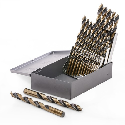 #ad Stark USA 21 Pieces Drill Bit Set Black Gold Finish HSS 135 Split Jobber Length $33.95