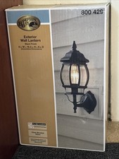 HAMPTON BAY 16.5 in H 6" W Black Decorative Outdoor Wall Lantern Sconce 800 429