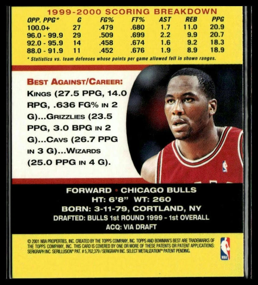 Elton Brand 2000-01 Bowman's Best #42 Chicago Bulls - Image 2 of 2