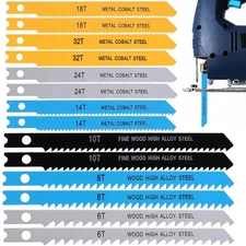 14 PCS U-Shank Jig Saw Blade Set, Jigsaw Blades Fit Vast Majority U silver 