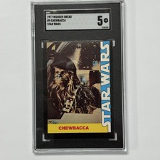 1977 Star Wars Wonder Bread #9 Chewbacca SGC 5 EX Card
