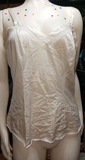 Vintage Lorraine Size 38 Lace Trim Camisole-100 Nylon-Beige -Made In USA-Silky