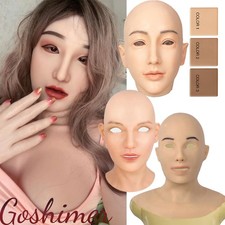 Realistic Silicone Female Face Mask Crossdresser Head Mask For women For Cosplay