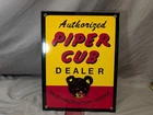 VINTAGE PIPER CUB PORCELAIN DEALER SIGN GAS STATION SALES SERVICE AVIATION BEAR