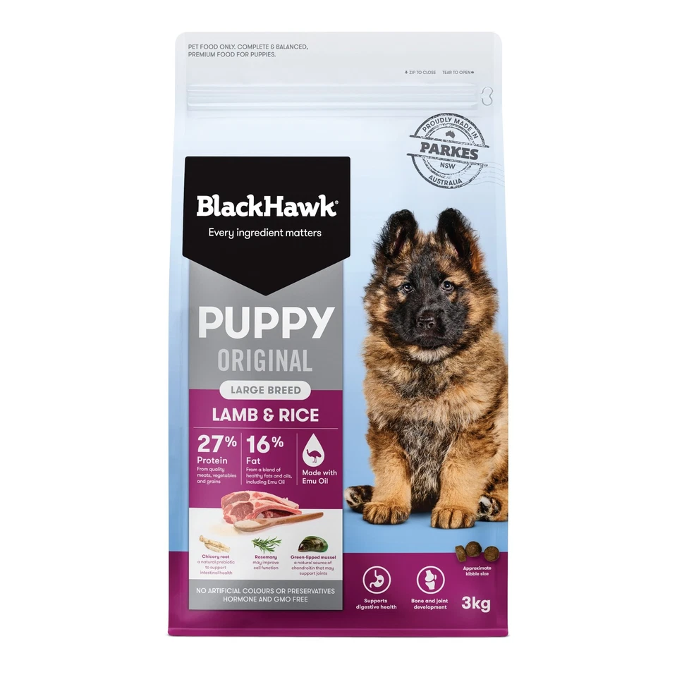 Black Hawk – Puppy – Large Breed – Lamb & Rice | Australian-Made Growth Diet ... - image 3 of 4