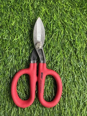 Wiss A-13 Tin Snips for Straight Cut with Red Overgrip Rubber Handle -