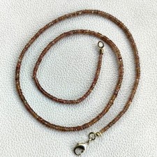 Natural Madagascar Brown Sapphire 2.5-3mm Faceted Rondelle Bead 19" Necklace