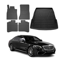 Fußmatten & Kofferraumwanne Set für Mercedes S Klasse W222 2013-2025 Gummi 5x Fußmatten & Kofferraumwanne Set für Mercedes S Klasse W222 2013-2025 Gummi 5x