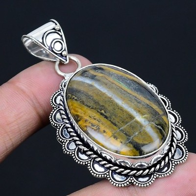 Sonora Sonnenaufgang Edelstein Handarbeit 925 Sterlingsilber Schmuck Anhänger 2,56''