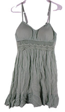 Jolie & Joy Womens Crochet Lace Mini Dress Sleeveless Padded Size M Green