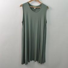 Style & Co. Dress Womens 1X Green Sleeveless A-Line Swing Stretch Knee Length