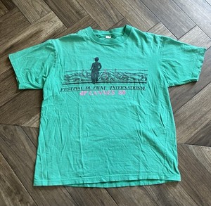 T-shirt Vintage Festival De Cannes 1999 - Taille L - Autographe - Blanc - Marque Spirit - Coton
