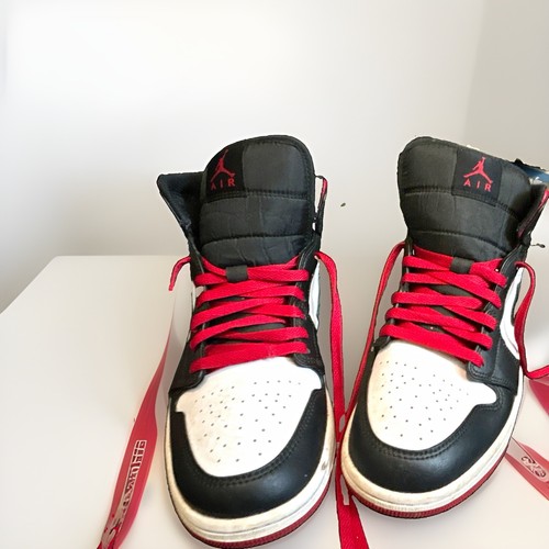 Nike Air Jordan Men’s High Top Lace-Up Athletic Sneakers Black White Red