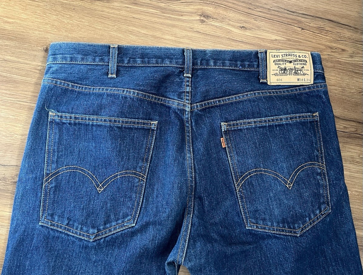 LEVIS 606 Vintage LVC Orange Tab Med-Dark Wash Jeans 100% Cotton  display picture 1