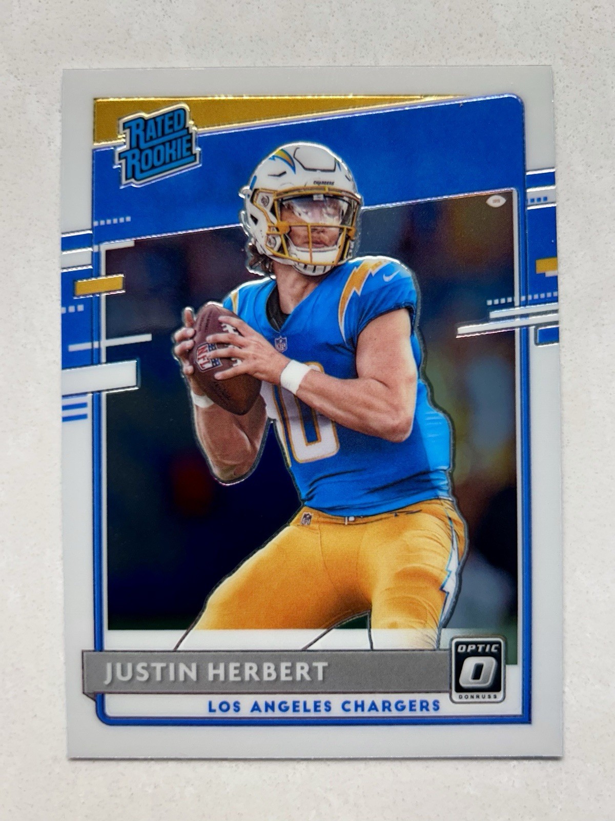 2020 Donruss Optic Justin Herbert Rated Rookie #153 Base Los Angeles Chargers RC